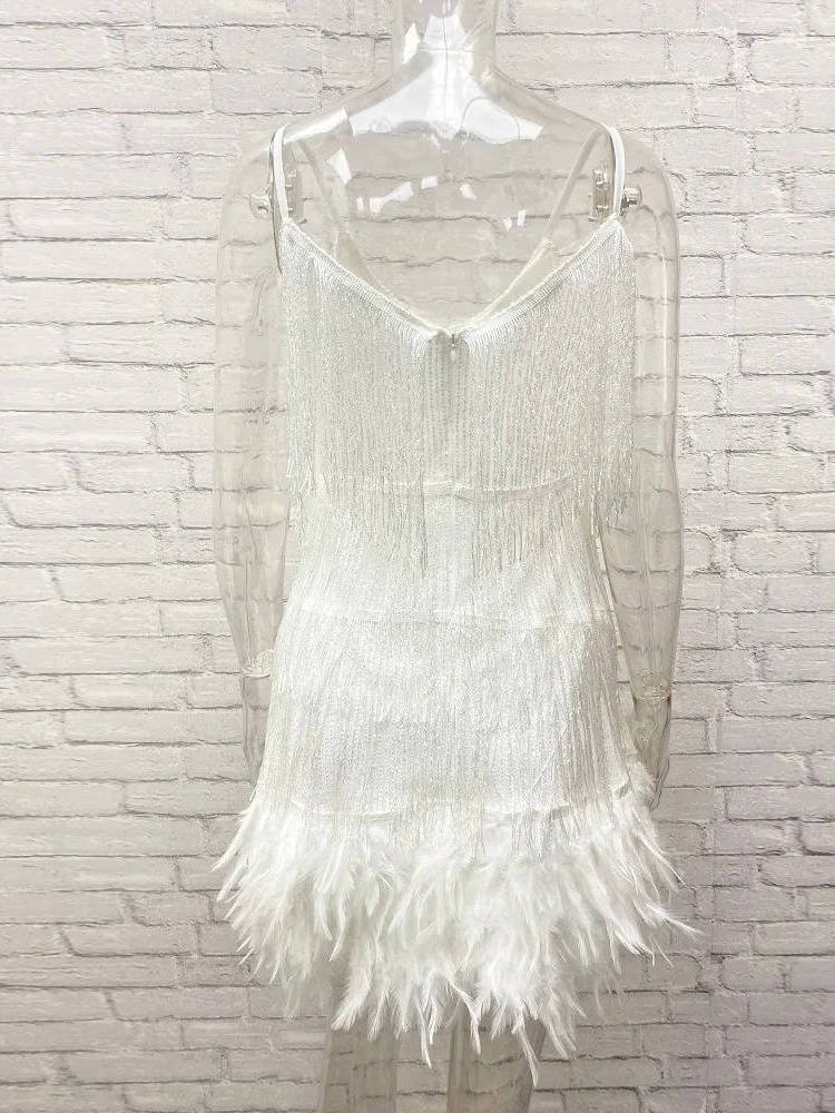 Women's Beaded Fringe Mini Dress