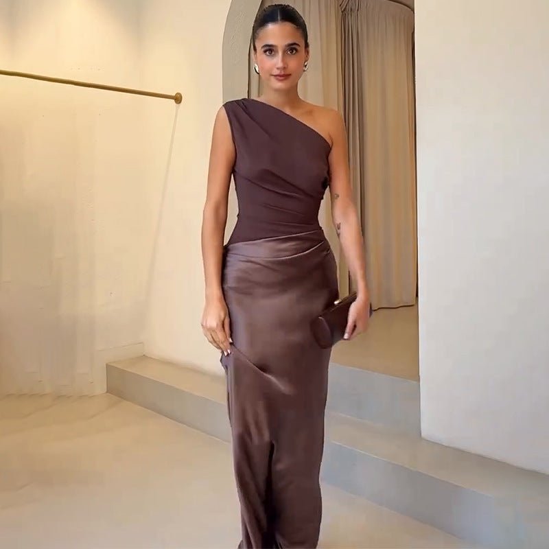 Women's One-Shoulder Bodycon Maxi Dress