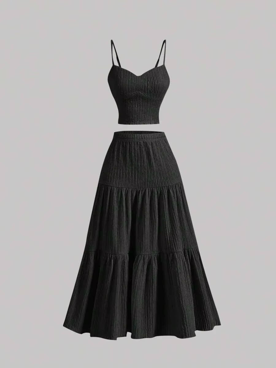 Women's Cropped Maxi Skirt Set