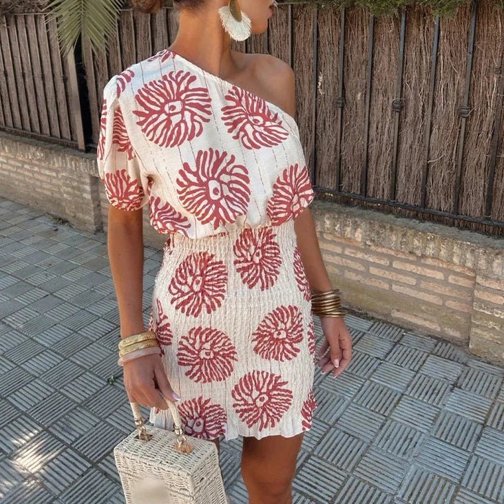 Women's Floral Mini Dress - White