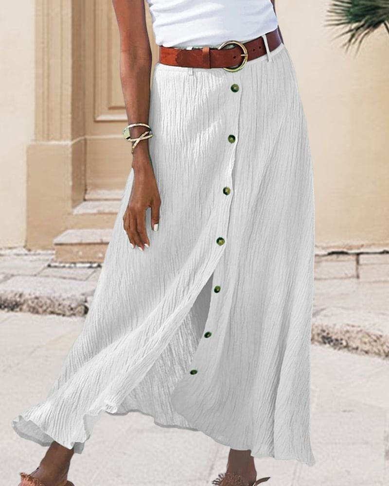 Women's High-Waisted Maxi Skirt - White