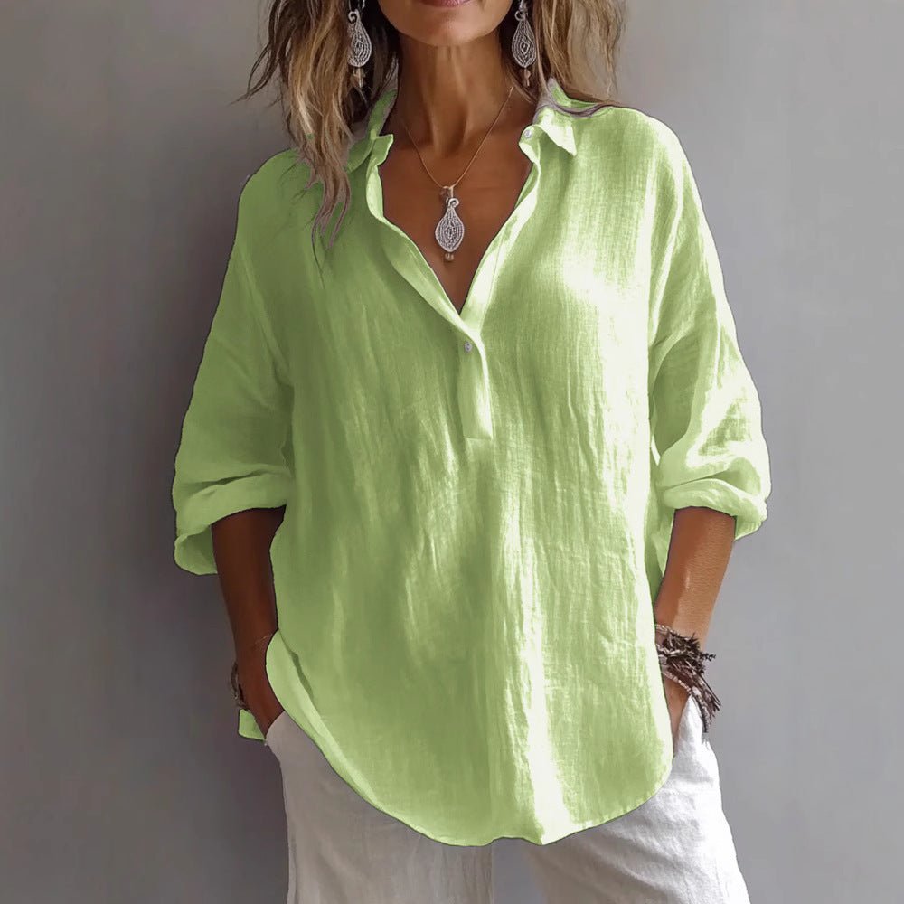 Women's Oversized V-Neck Blouse