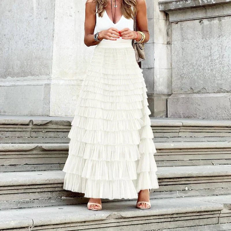 Women's Tulle Maxi Skirt - White