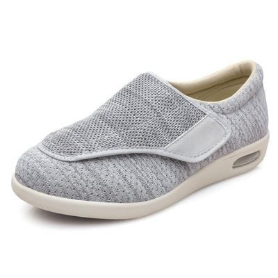 Unisex Wide-Fit Knit Walking Shoes - Light Gray