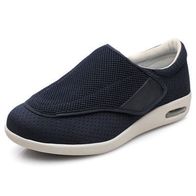 Unisex Wide-Fit Knit Walking Shoes - Dark Blue