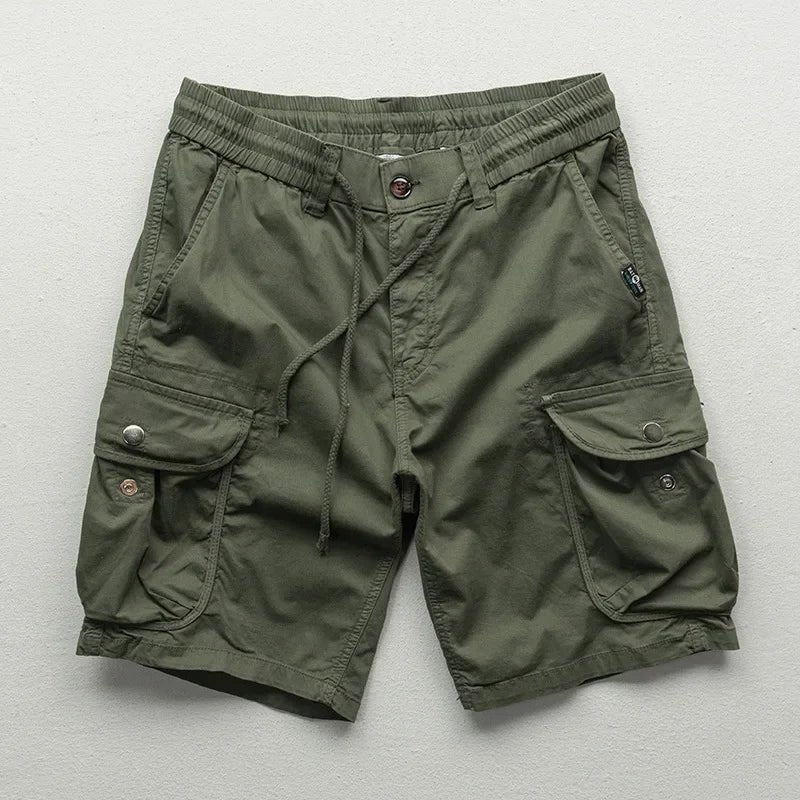 Men's Cotton Twill Cargo Shorts - Army Green