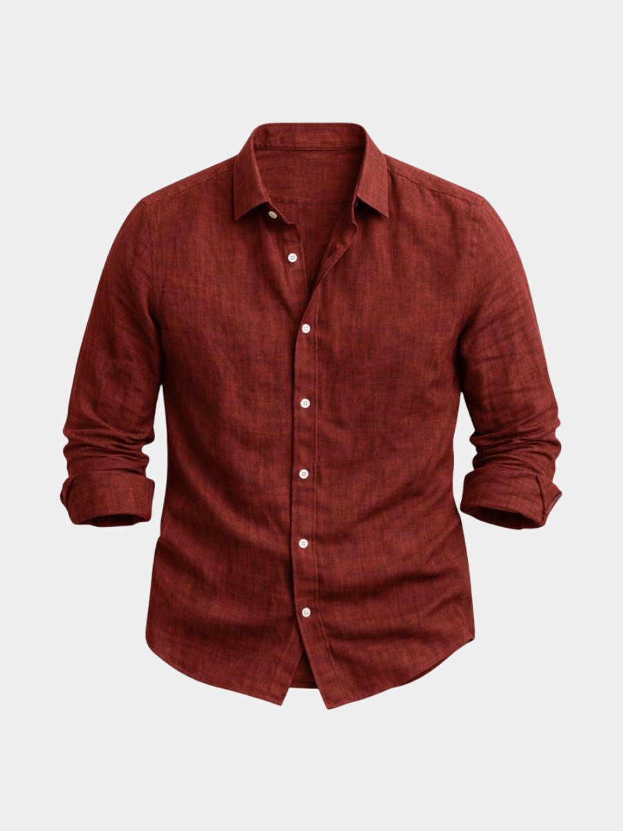 Men's Heathered Linen Slim-Fit Shirt
