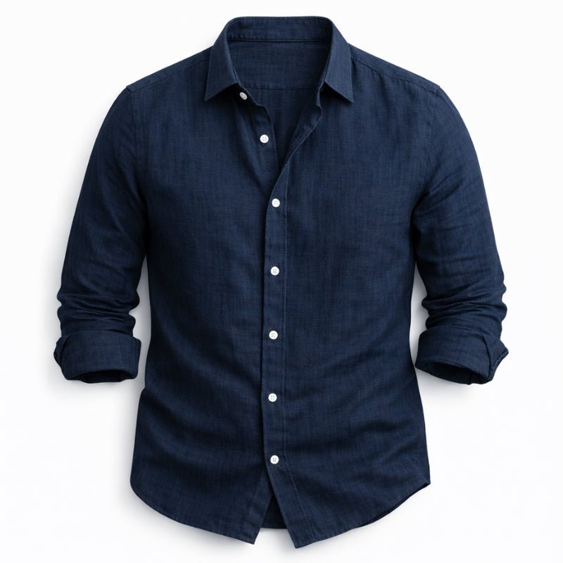 Men's Heathered Linen Slim-Fit Shirt