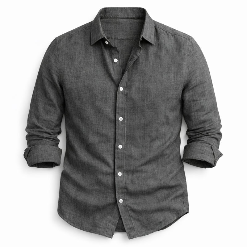 Men's Heathered Linen Slim-Fit Shirt