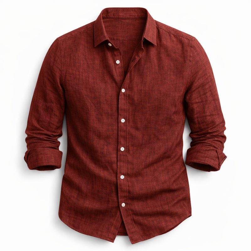 Men's Heathered Linen Slim-Fit Shirt