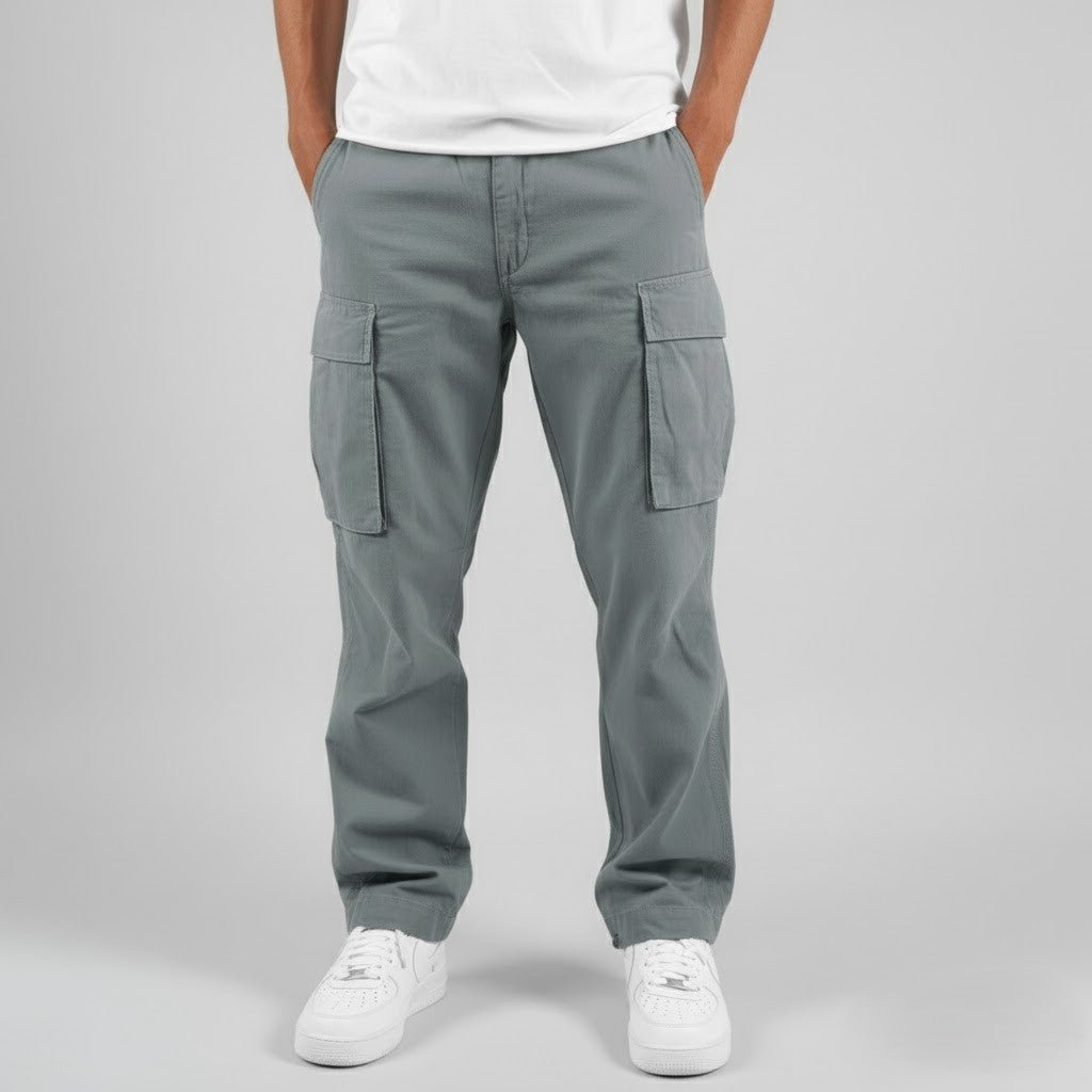 Men's Straight Fit Cargo Pants - Grey
