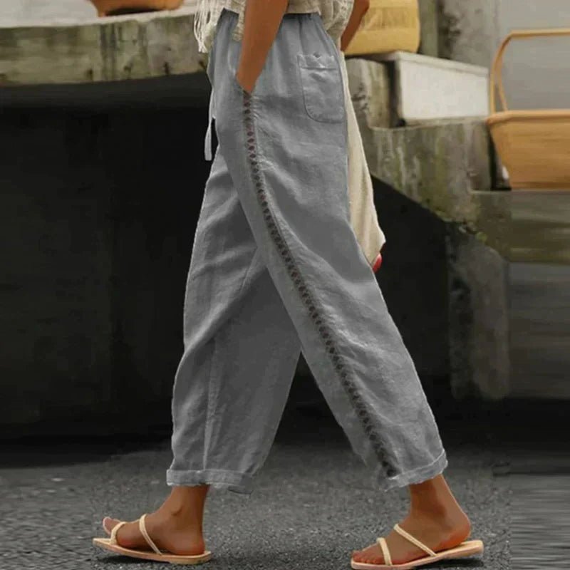 Women's Cropped Wide-Leg Pants - Gray