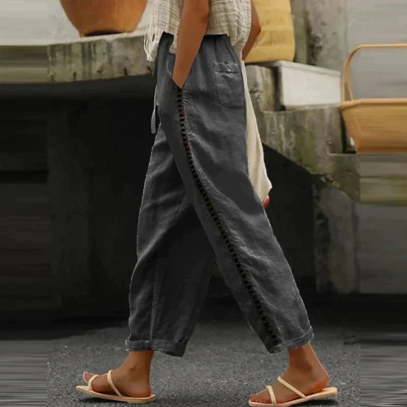 Women's Cropped Wide-Leg Pants - Black