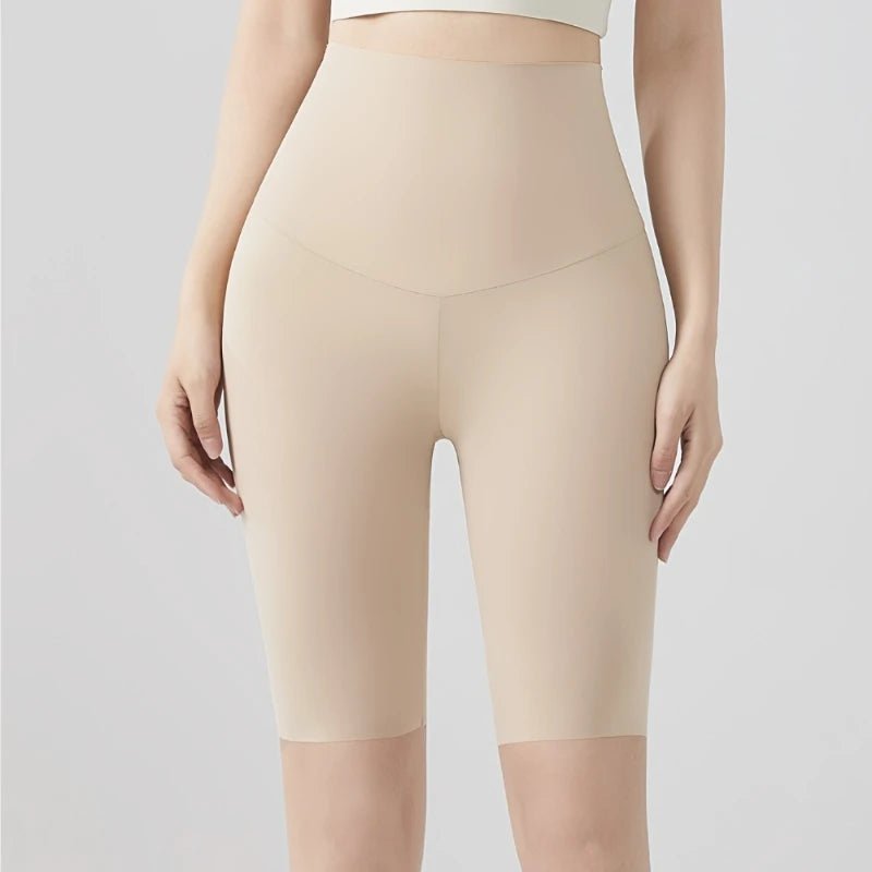 Women's High-Waisted Biker Shorts - Beige
