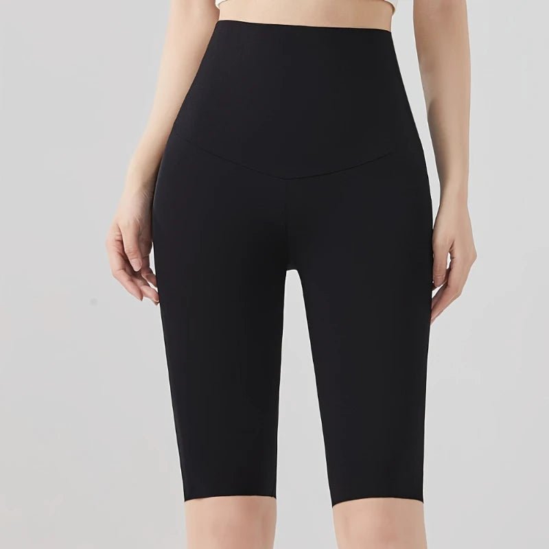Women's High-Waisted Biker Shorts - Black