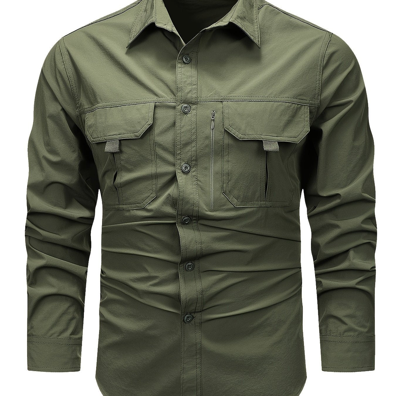 Men's Ripstop Utility Shirt Jacket - Military Green