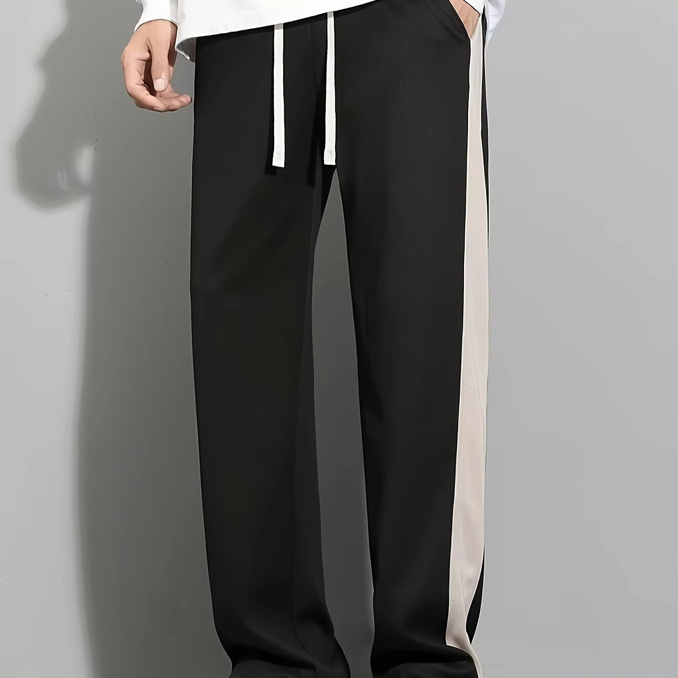 Men's Striped Wide-Leg Joggers