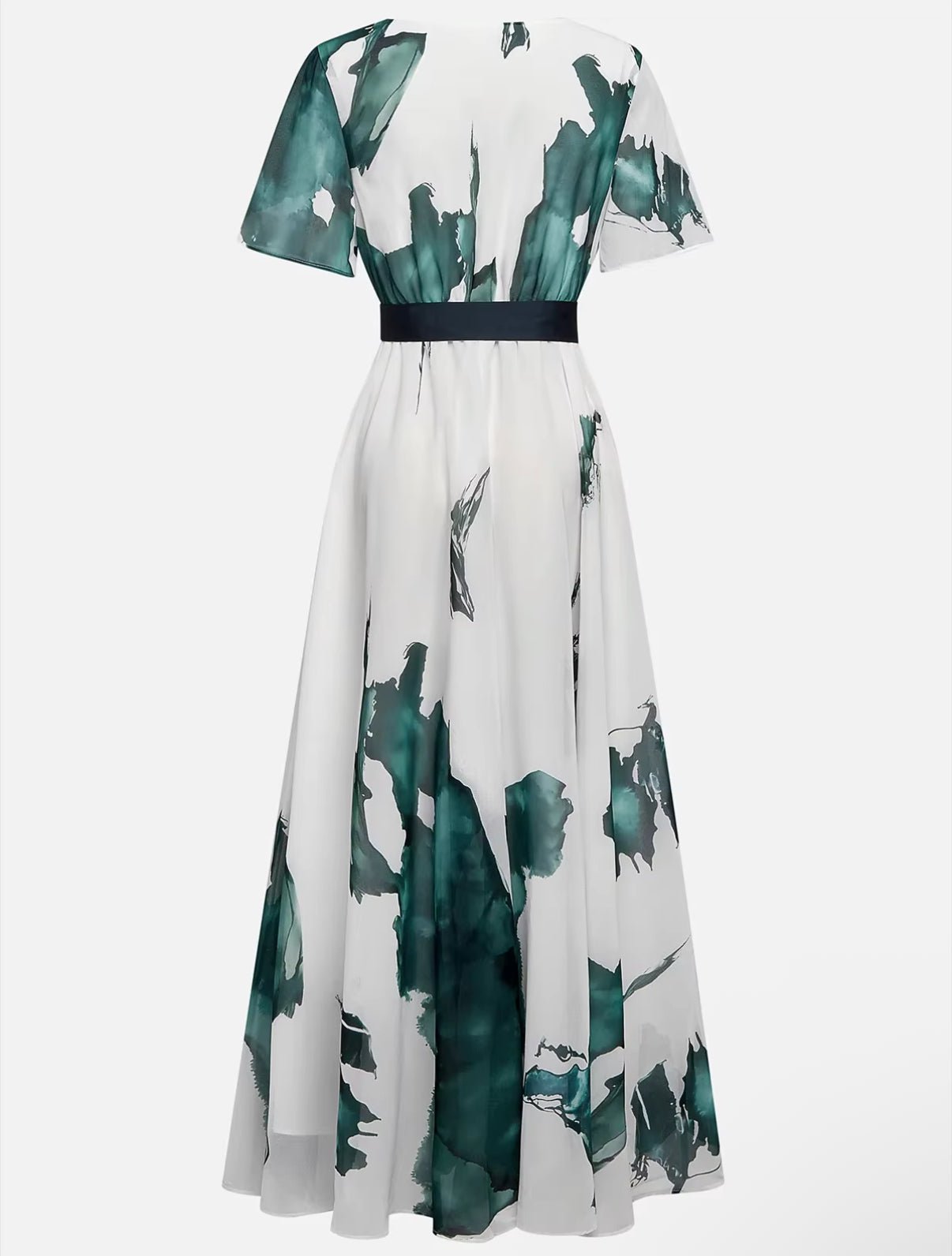 Women's Watercolor Wrap Maxi Dress