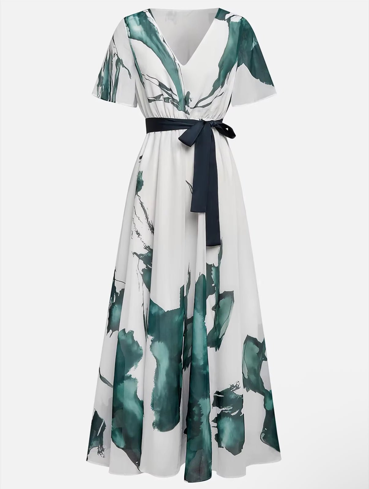 Women's Watercolor Wrap Maxi Dress