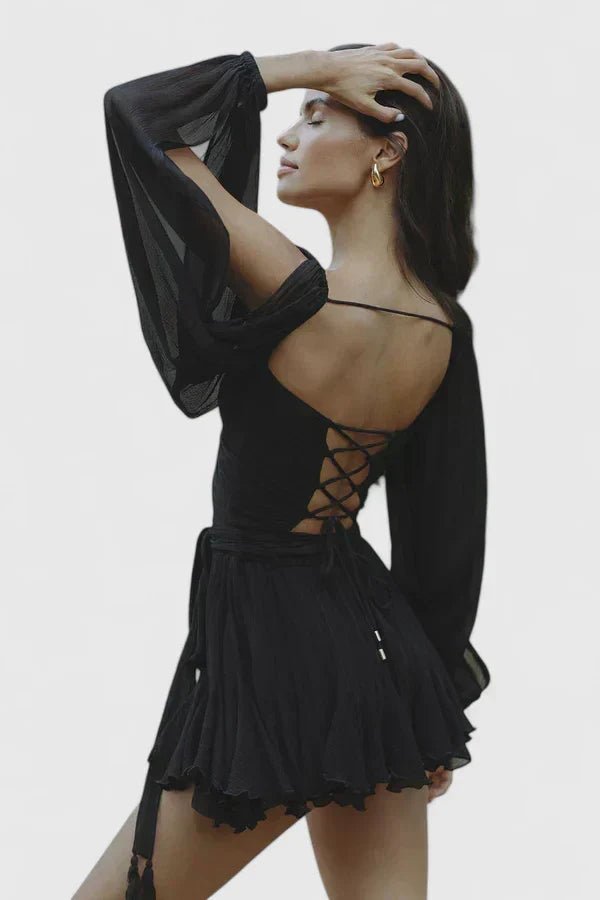 Women's Chiffon Mini Wrap Dress