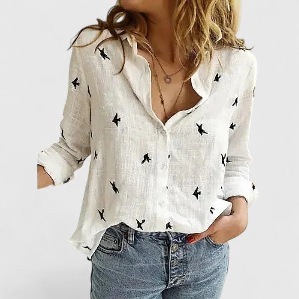 Women's Floral Blouse - White 2