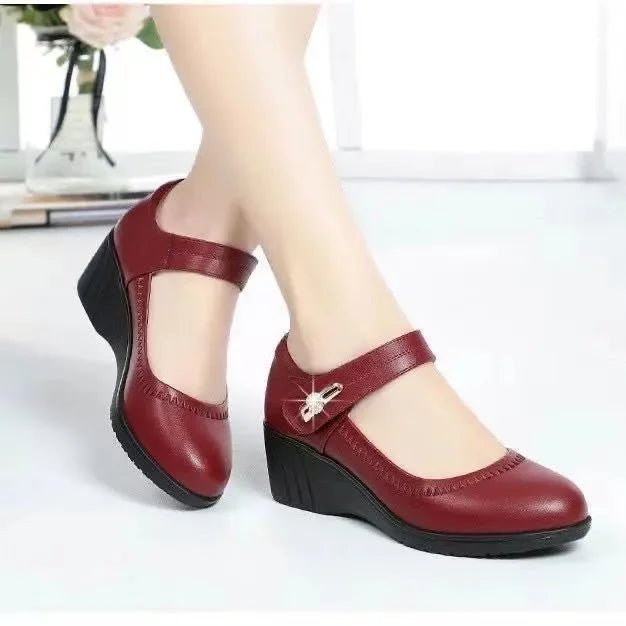 Women's Faux Leather Mary Jane Wedges