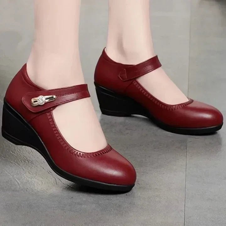 Women's Faux Leather Mary Jane Wedges