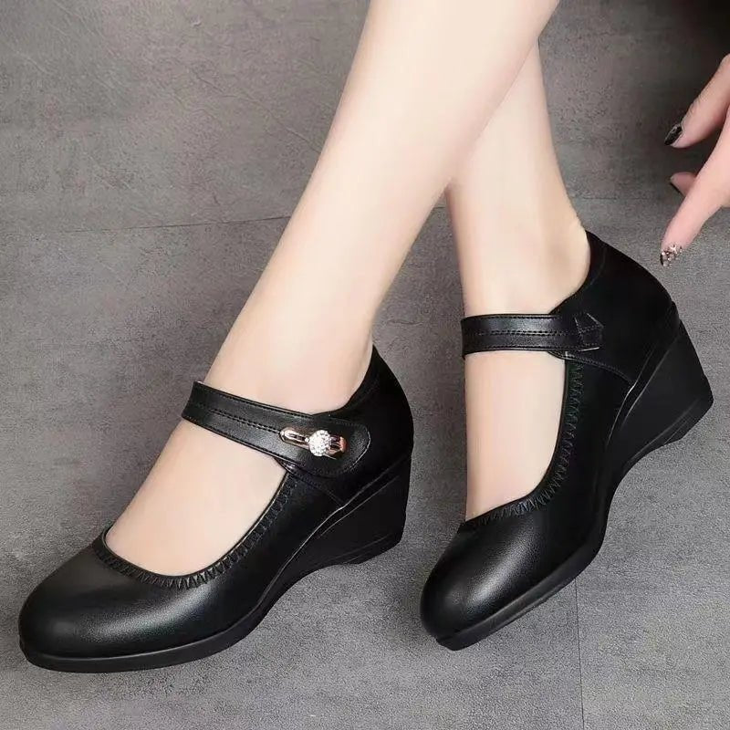 Women's Faux Leather Mary Jane Wedges