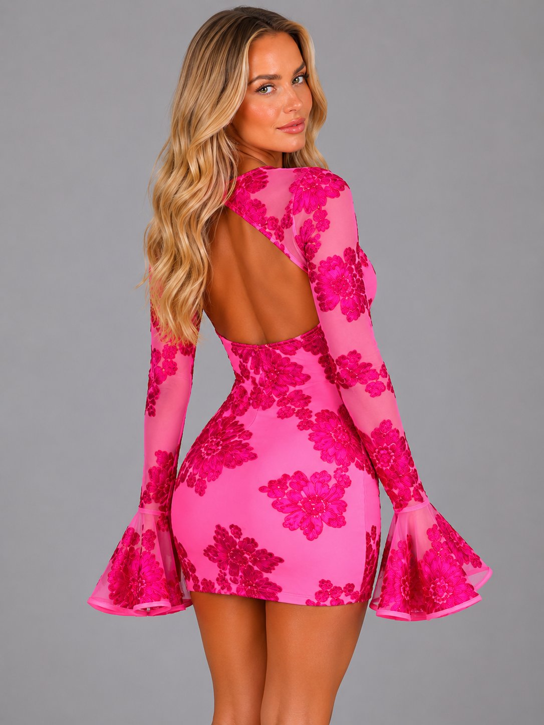 Women's Floral Bodycon Mini Dress