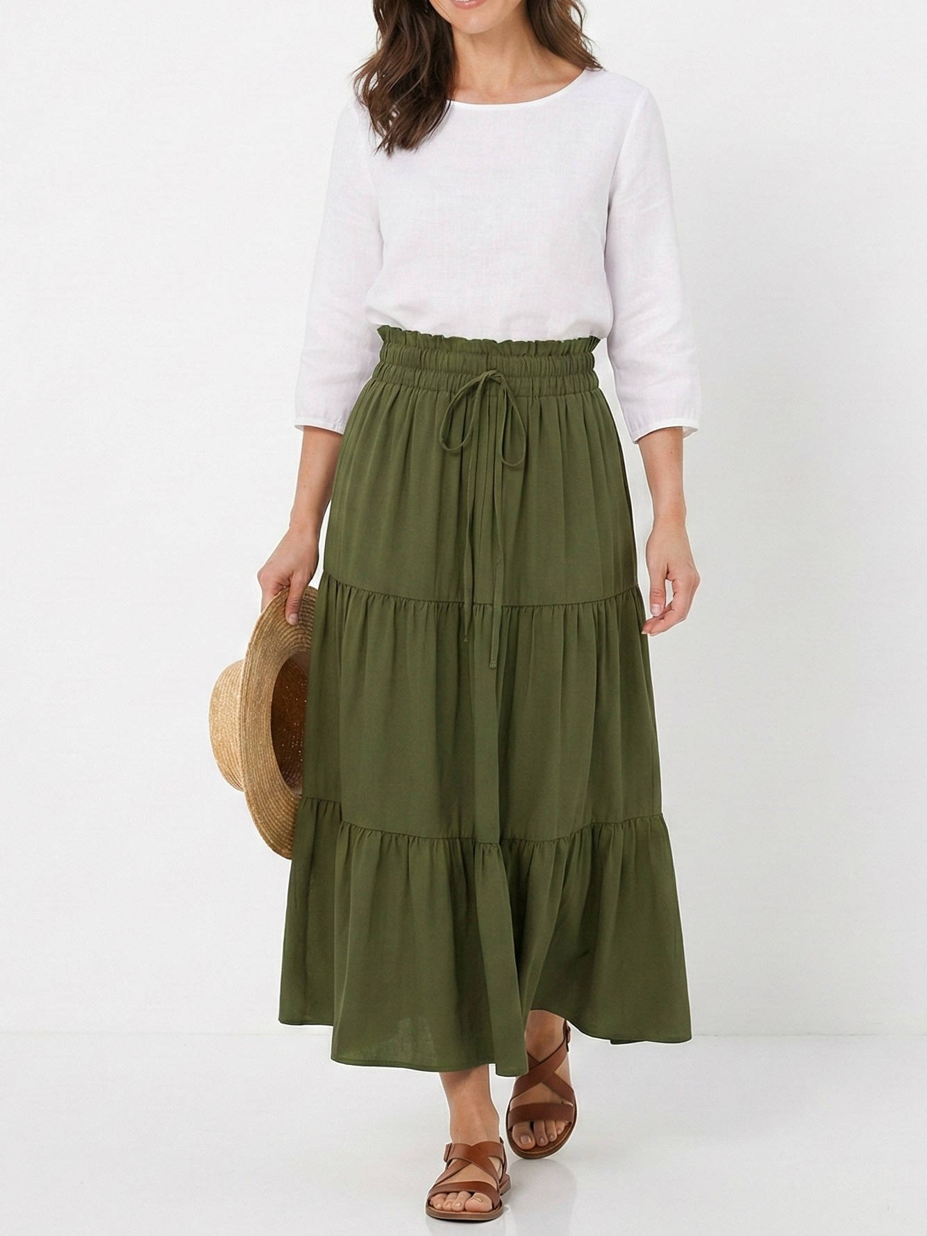 Women's Maxi Skirt - Military Green