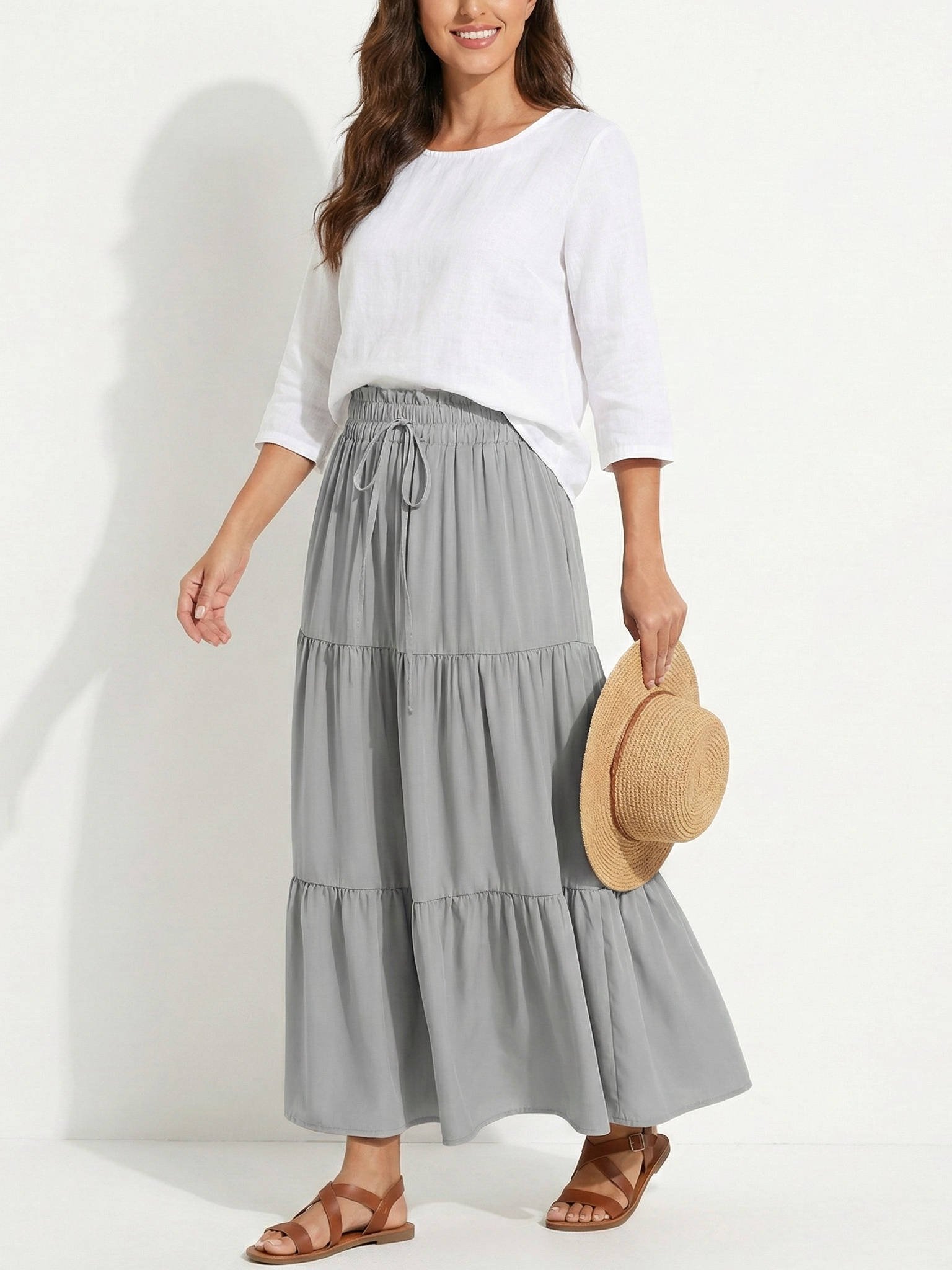 Women's Maxi Skirt - Gray