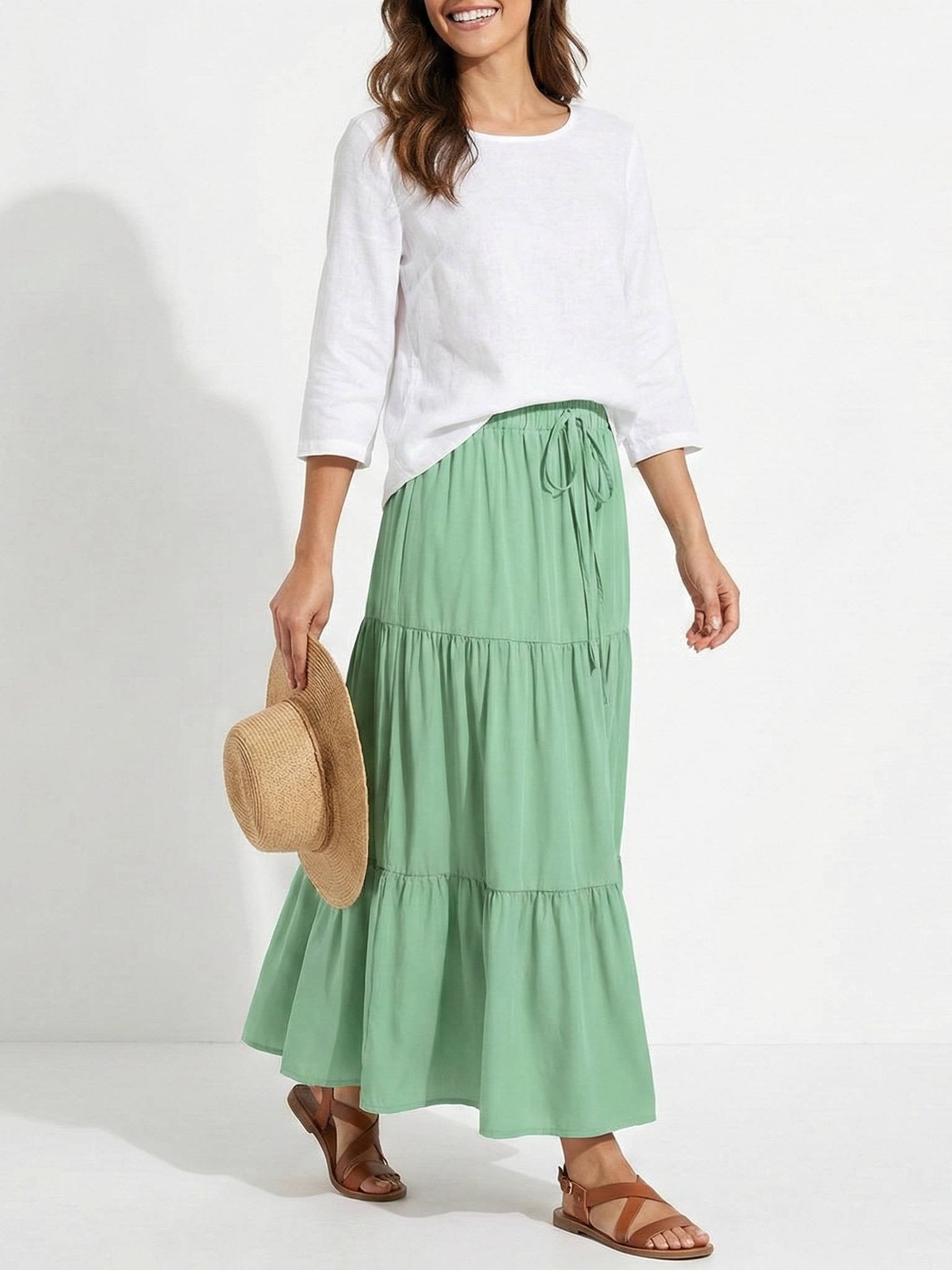 Women's Maxi Skirt - Turquoise
