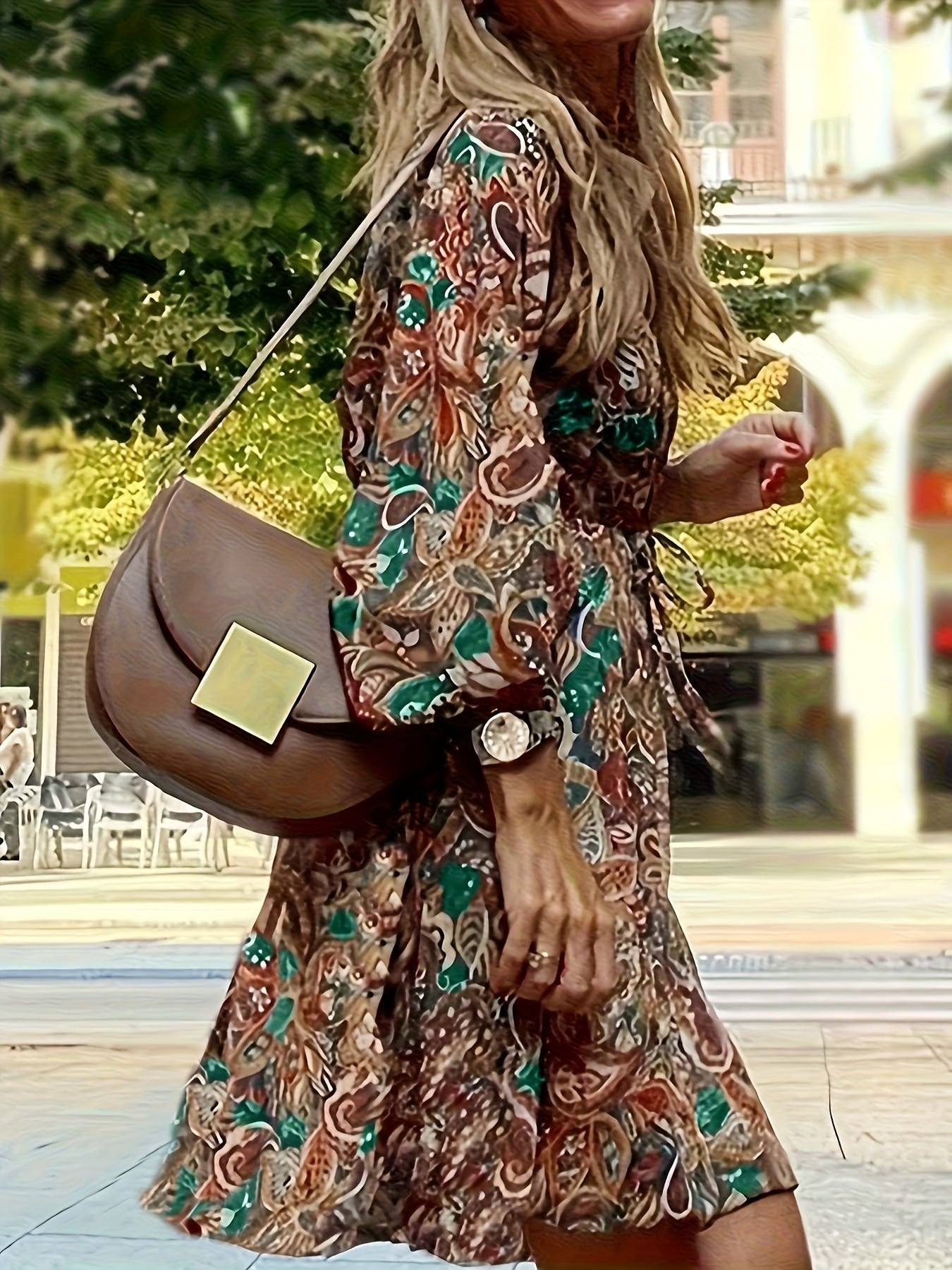 Women's Paisley Wrap Mini Dress