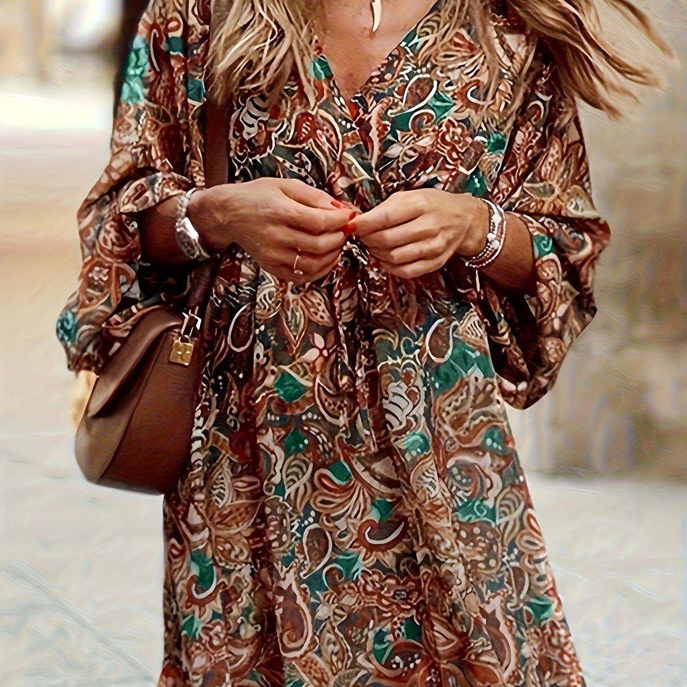 Women's Paisley Wrap Mini Dress - Mixed colours