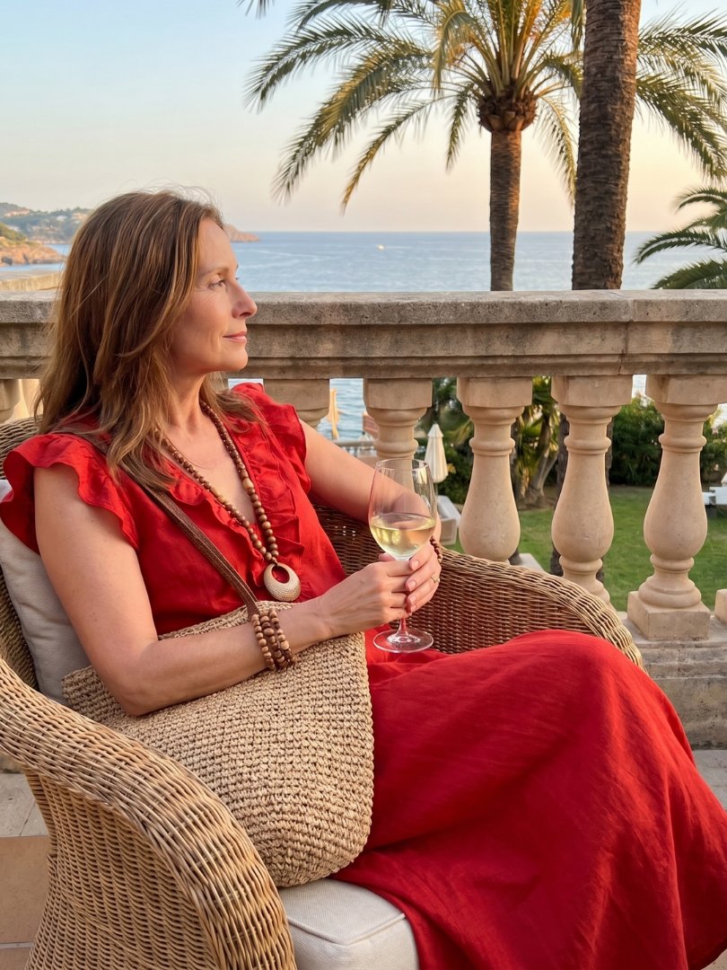 Women's Ruffled Linen Maxi Dress