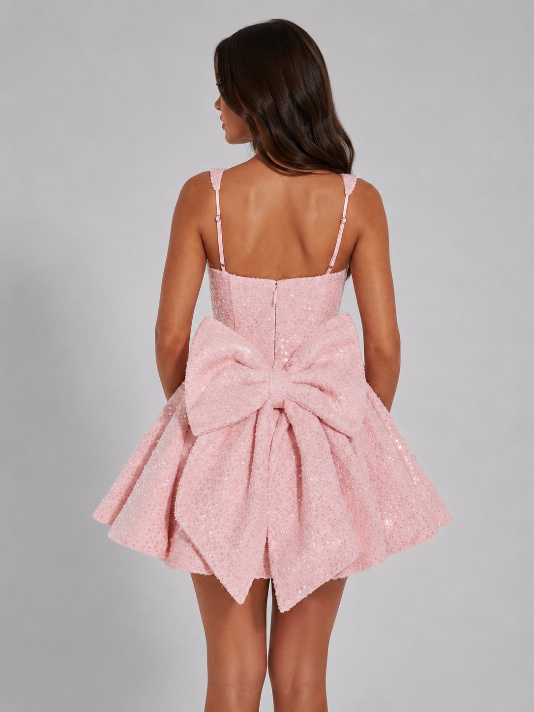 Women's Sequin Square Neck Mini Dress