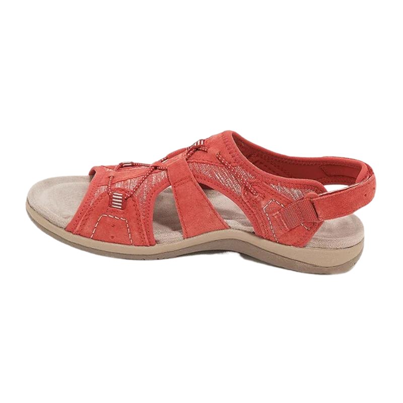Women's Suede Fisherman Sandals - Red