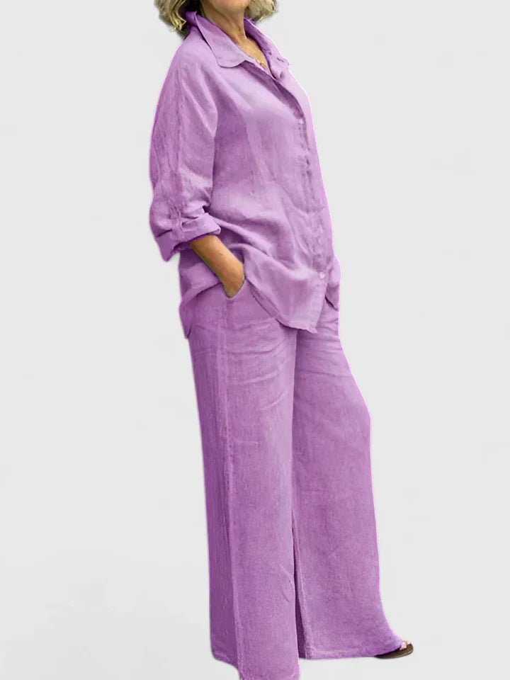 Women's Wide-Leg Co-ord Set - Purple