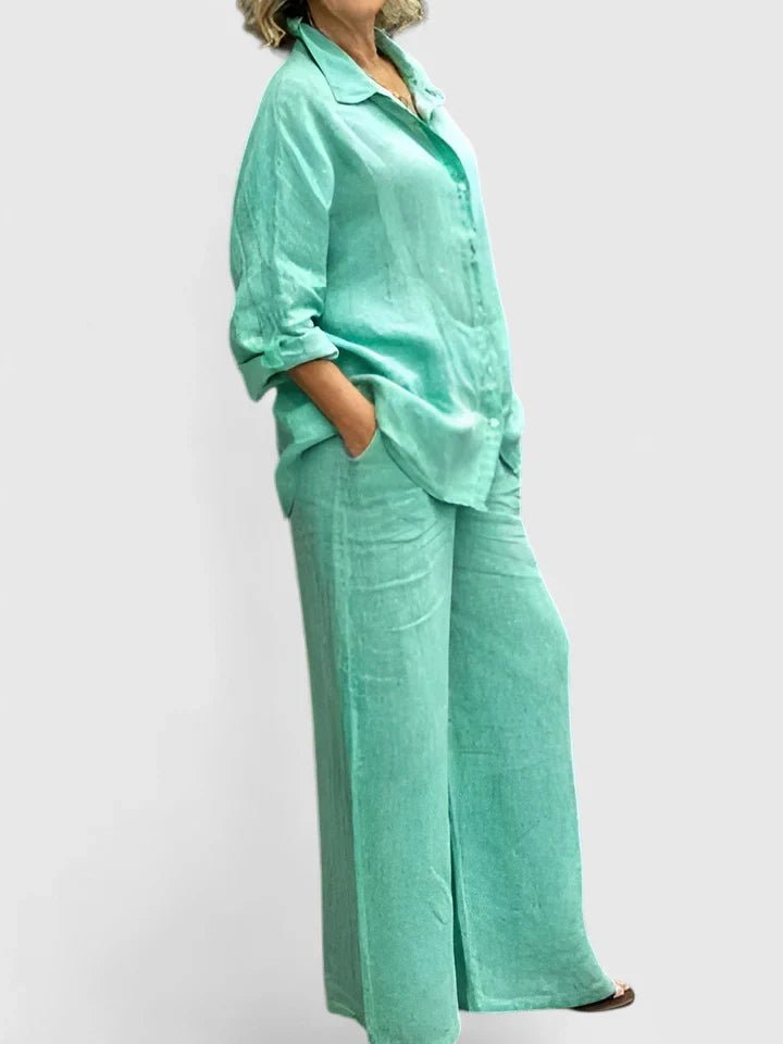Women's Wide-Leg Co-ord Set - Light Green