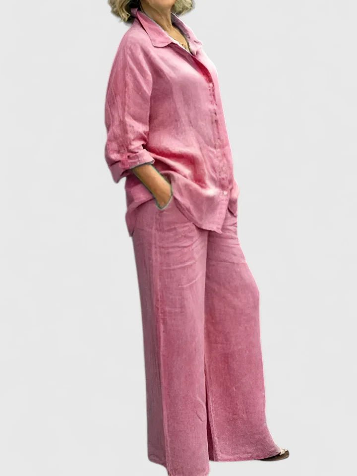 Women's Wide-Leg Co-ord Set - Pink
