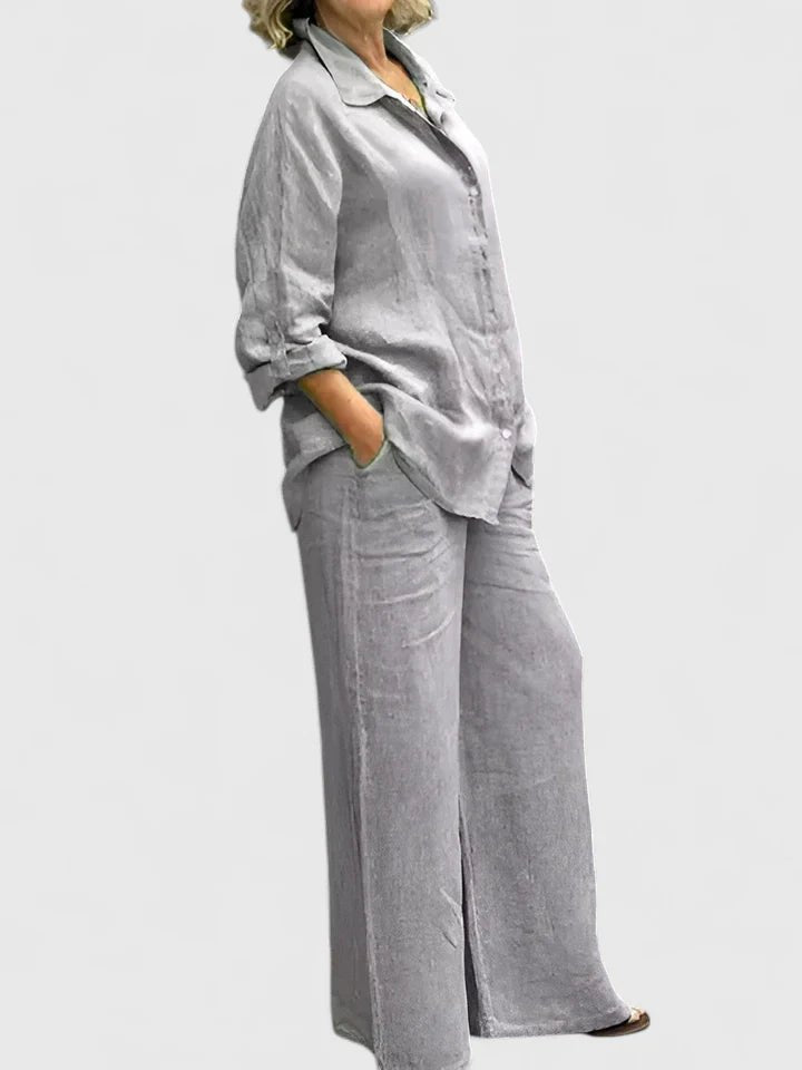 Women's Wide-Leg Co-ord Set - Gray