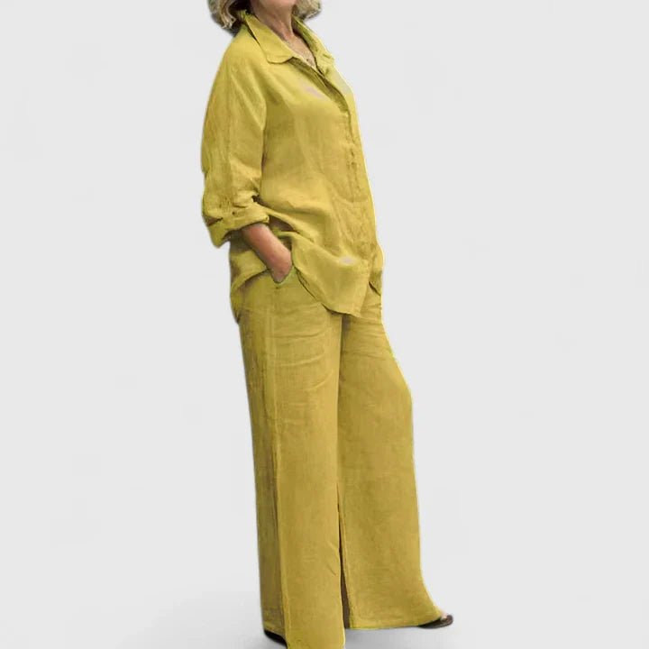 Women's Wide-Leg Co-ord Set - Yellow
