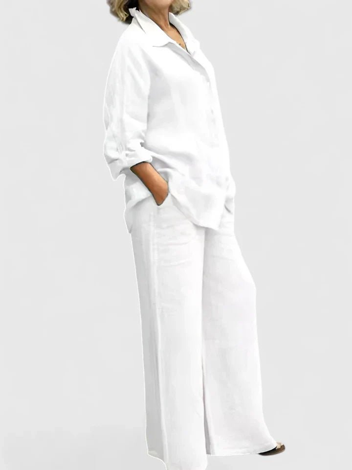 Women's Wide-Leg Co-ord Set - White