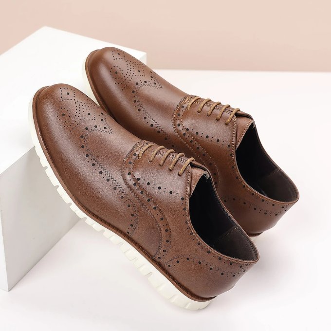 Men's Leather Wingtip Brogue Sneakers