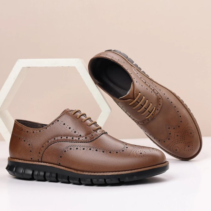 Men's Leather Wingtip Brogue Sneakers