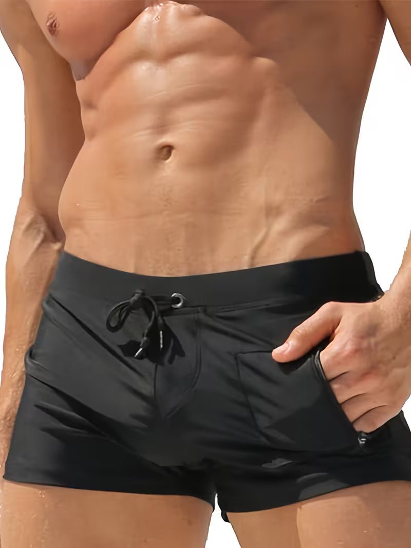 Men's Slim Swim Trunks - Black