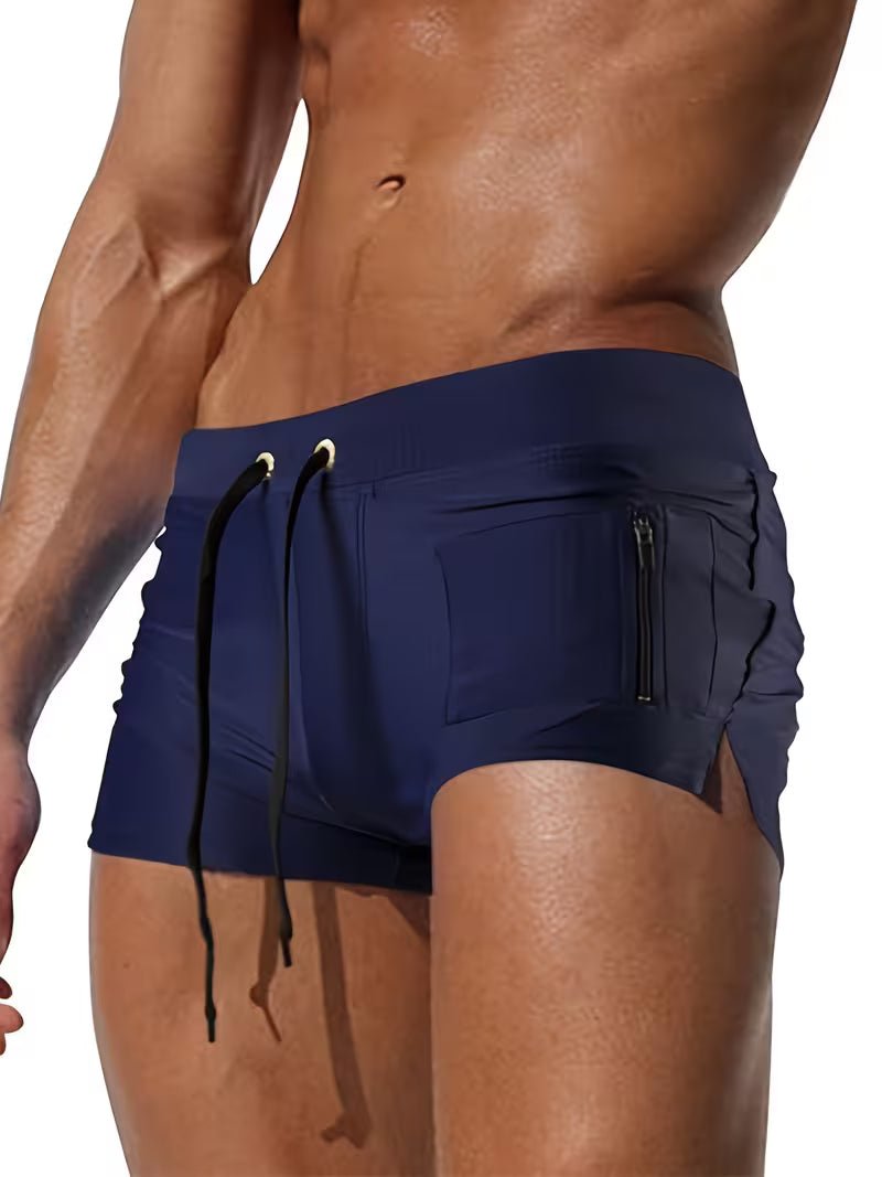 Men's Slim Swim Trunks - Navy Blue