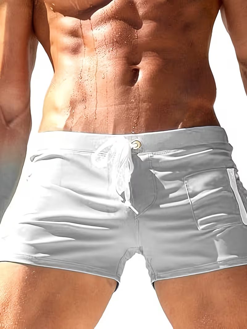 Men's Slim Swim Trunks - White