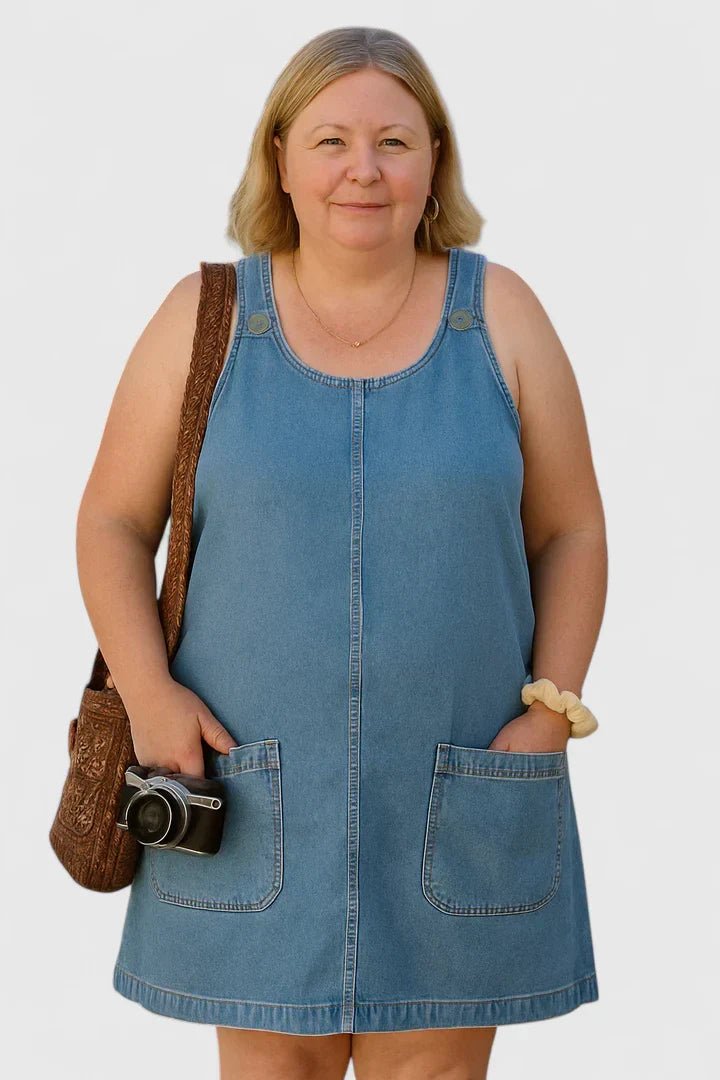 Women's Denim Overall Mini Dress