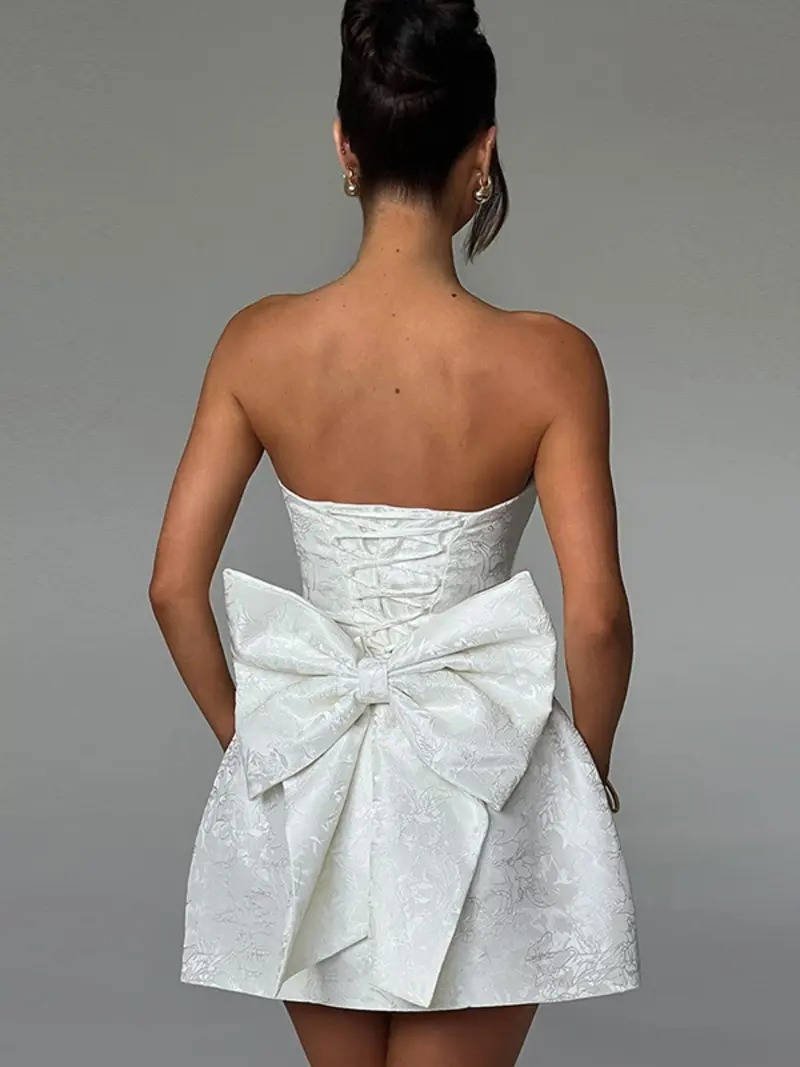 Women's Floral Jacquard Cocktail Mini Dress